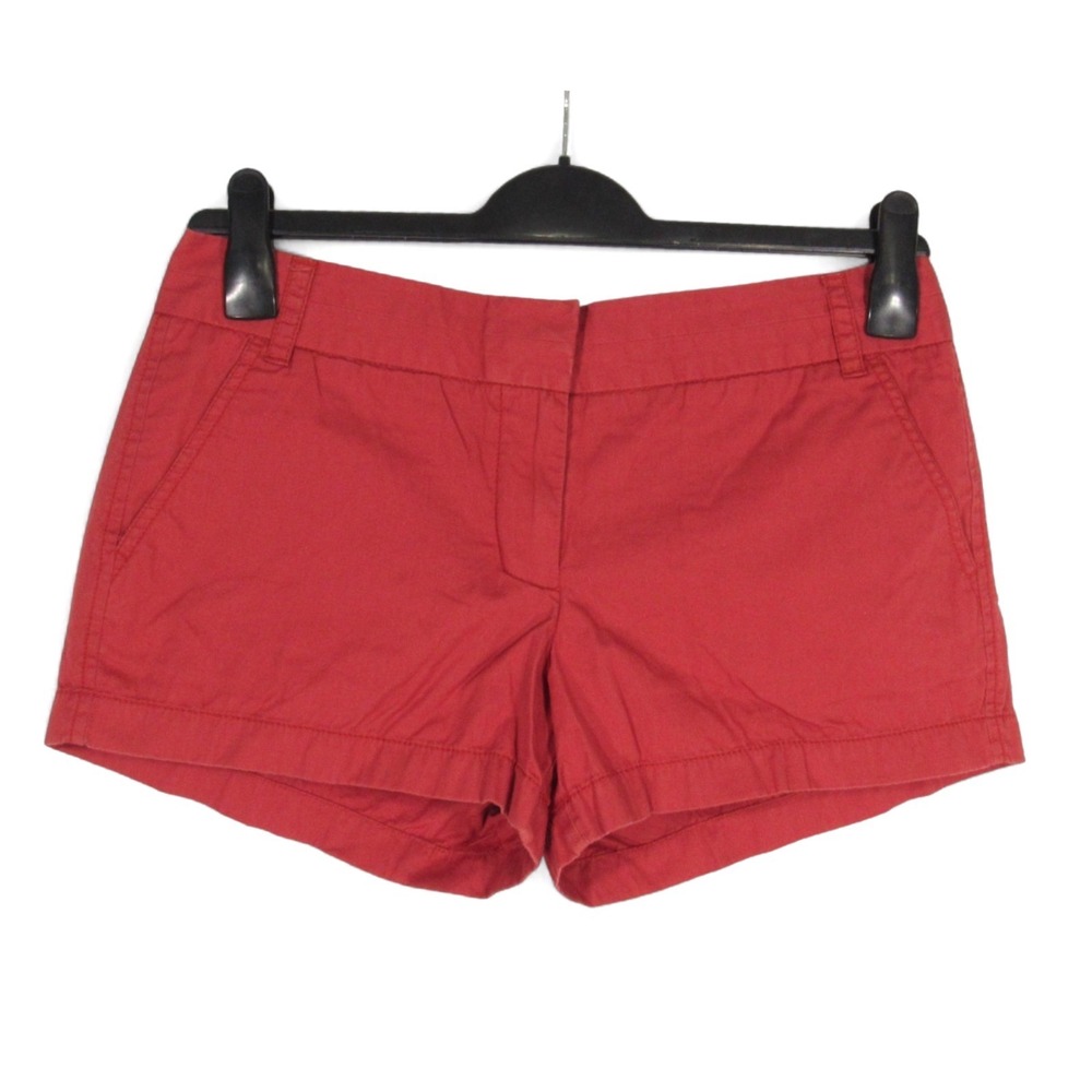 J CREW Rust Red TWILL Flat Front Mid-Rise BROKEN-IN CHINO Dress Shorts Sz 6